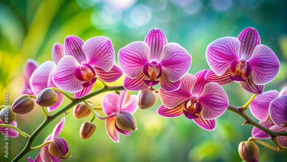 Branch, Close-up orchid flower, branch in cachepot, for advertising, calendar Branch, Close-up orchid flower, branch in cachepot, for advertising, calendar