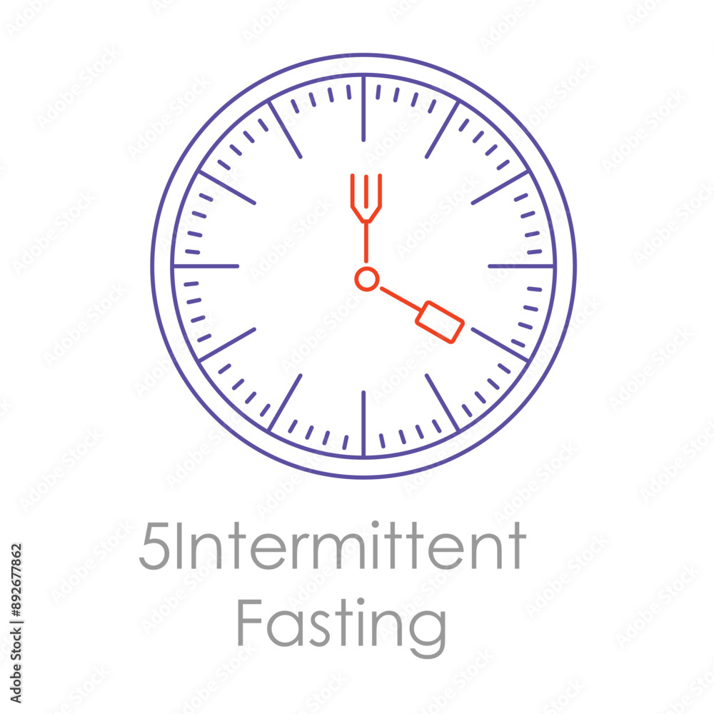 Intermittent Fasting Icon with editable stroke. Intermittent Fasting Icon with editable stroke.