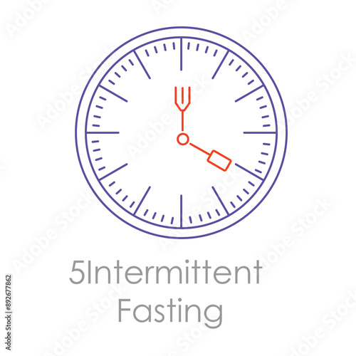  Intermittent Fasting Icon with editable stroke.