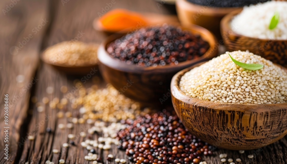 GlutenFree Options Opt for quinoa and rice if glutensensitive, managing celiac disease, concept GlutenFree Options Opt for quinoa and rice if glutensensitive, managing celiac disease, concept