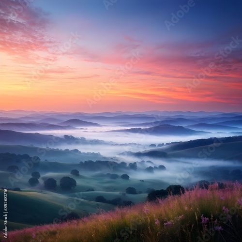 sunrise in the mountains