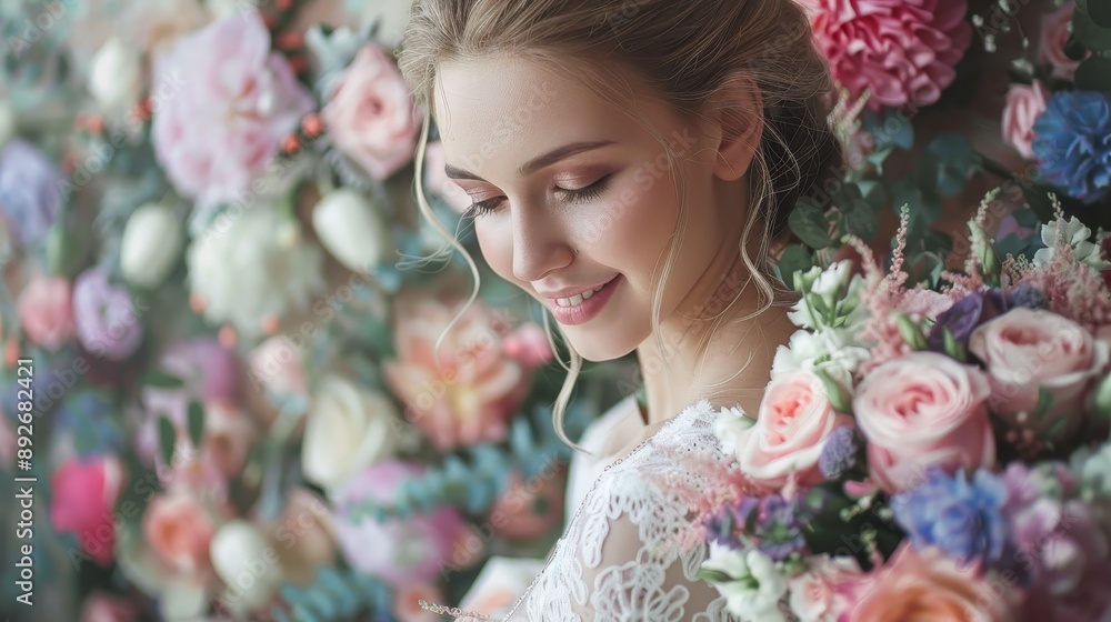 Bride holding lowers bouquet wallpaper background Bride holding lowers bouquet wallpaper background