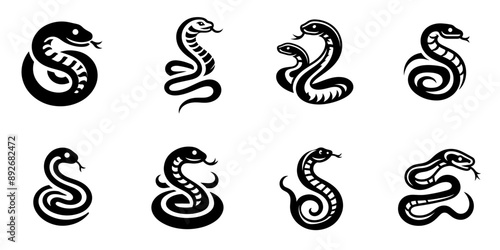 snake dragon logo icon vector illustration, isolated on transparent background