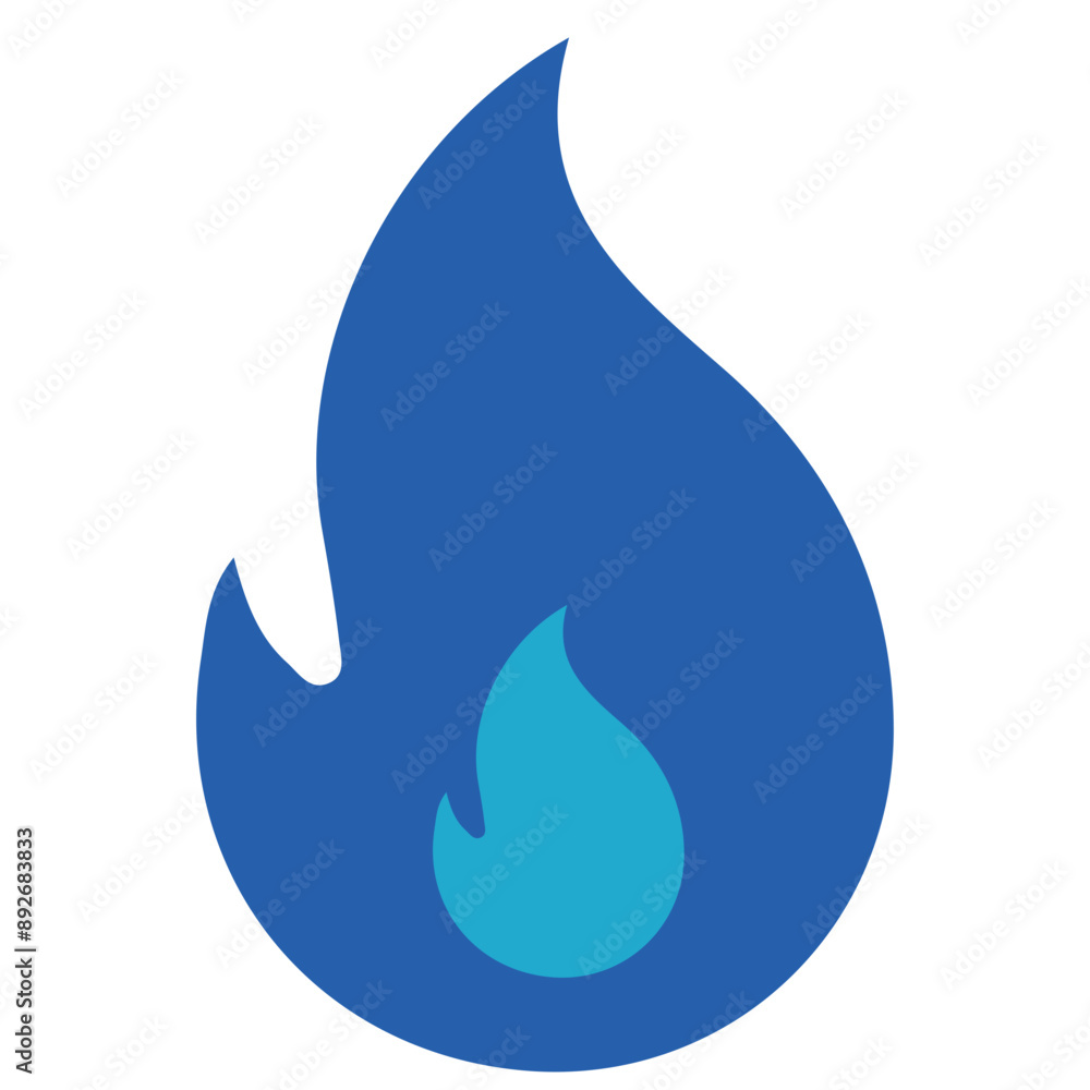hot blue fire vector, logo, vector illustration, abstract, art, 3d rendering, silhouette