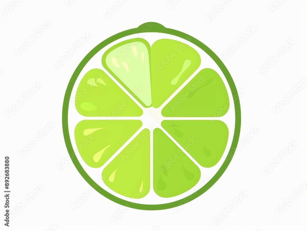 A simple illustration of lime, with only one in the center of the picture, is a symbol of art. Dynamic on a clean white background. A simple illustration of lime, with only one in the center of the picture, is a symbol of art. Dynamic on a clean white background.