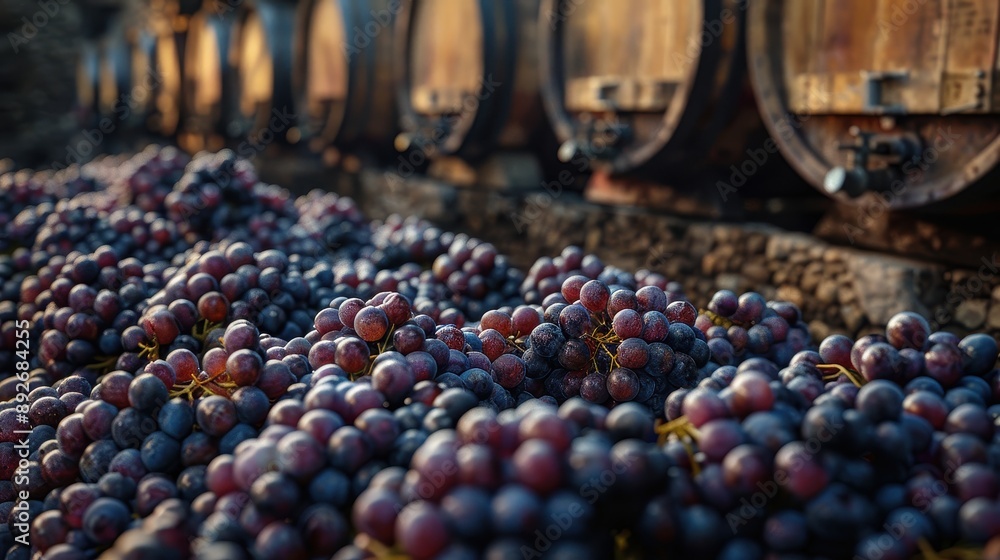 A hyper-realistic photograph of the wine production process, wine tasting, winery, and types of wine A hyper-realistic photograph of the wine production process, wine tasting, winery, and types of wine