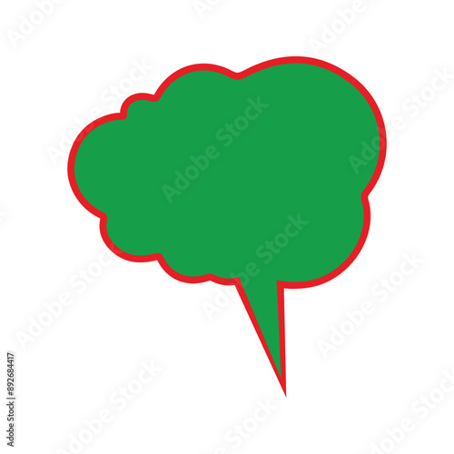 comic green speech bubble vector, logo, vector illustration, abstract, art, 3d rendering, silhouette