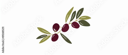 A simple illustration of olives, with only one in the center of the image, symbolizing the art. Dynamic on a clean white background.