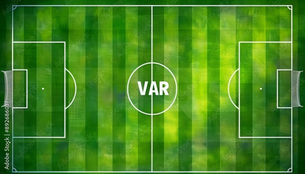 a football field with the text VAR Video Assistant Referee, technology in sports for video review and decision-making.
a football field with the text VAR Video Assistant Referee, technology in sports for video review and decision-making.