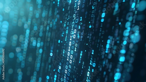 Binary Data Software Programming Code Background. Random Parts of Program Code. Digital Data Technology Concept. 1 0 Machine Code. Random Binary Data Matrix Wide Vector Illustration.