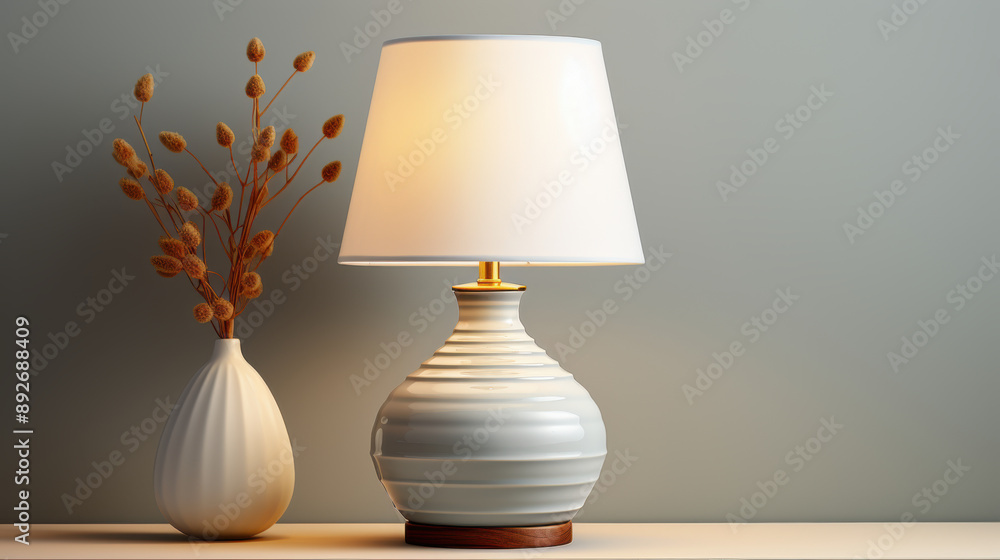 3d model of white designer lamp mockup on a light grey background 3d model of white designer lamp mockup on a light grey background