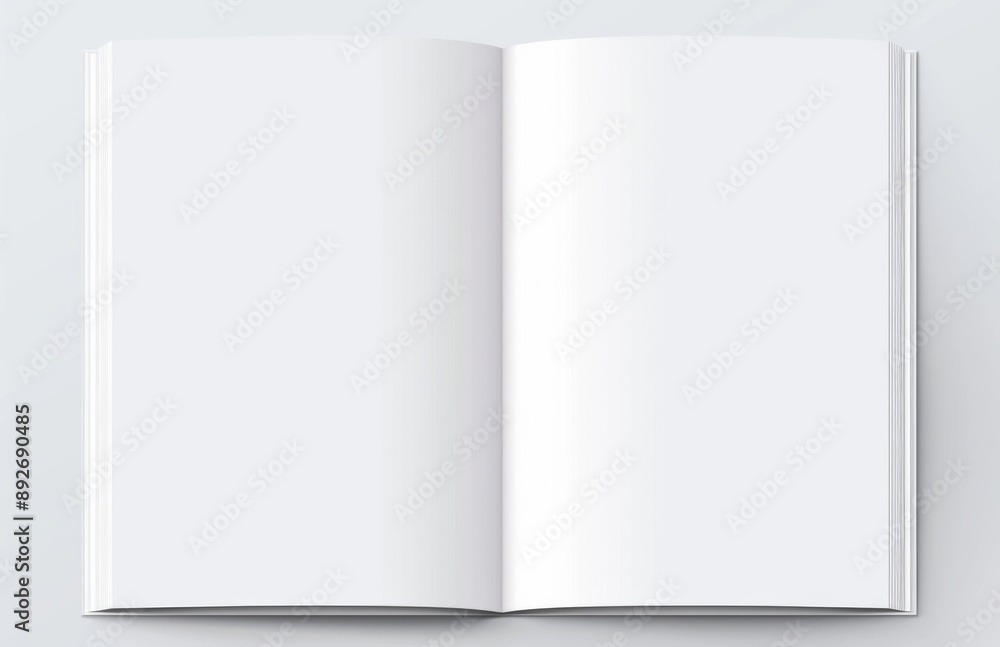 White Book Mockup on Gray Background with Blank Magazine Cover Template for Design Presentation of New Journal or Magazine Layout White Book Mockup on Gray Background with Blank Magazine Cover Template for Design Presentation of New Journal or Magazine Layout