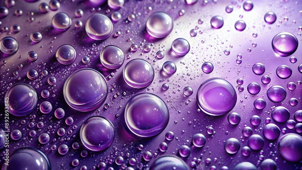 Serum or water drops on purple gradient surface background. Toner or cleanser lotion, hyaluronic serum. Clear liquid skin care cosmetic product texture with bubbles Serum or water drops on purple gradient surface background. Toner or cleanser lotion, hyaluronic serum. Clear liquid skin care cosmetic product texture with bubbles