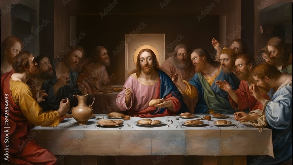 The Last Supper," where Jesus dines with his twelve apostles. Jesus ...