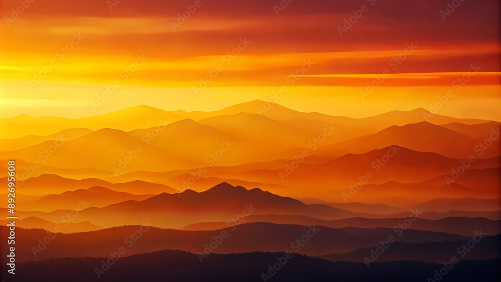 Obraz premium Golden Hour Over Misty Mountains