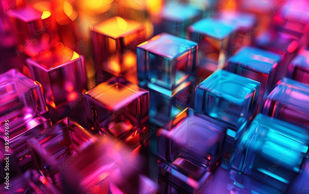 Abstract background with colorful glass cubes. Abstract background with colorful glass cubes.