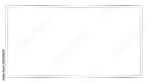 Bild auf Leinwand silver frame sharp corner silver frame UHD silver border on transparent backgrou