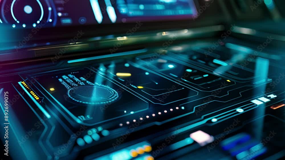 A fingerprint scanner and keycard reader are located next to the control panel acting as additional layers of security.