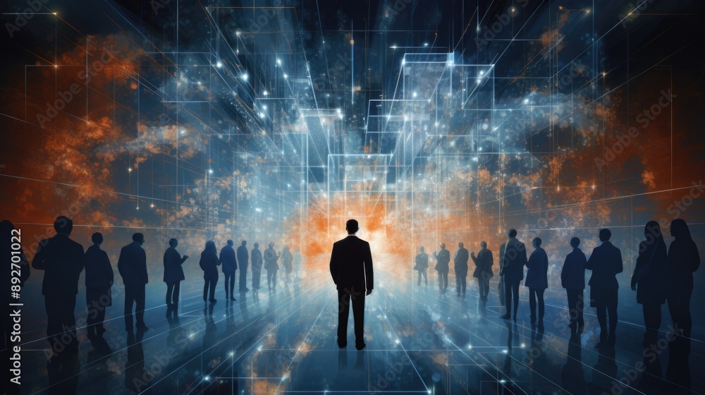 Futuristic Abstract Business Leadership in Digital Initiatives Futuristic Abstract Business Leadership in Digital Initiatives