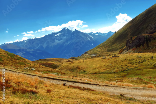 Panorama of the mountains of Val d'Aosta.