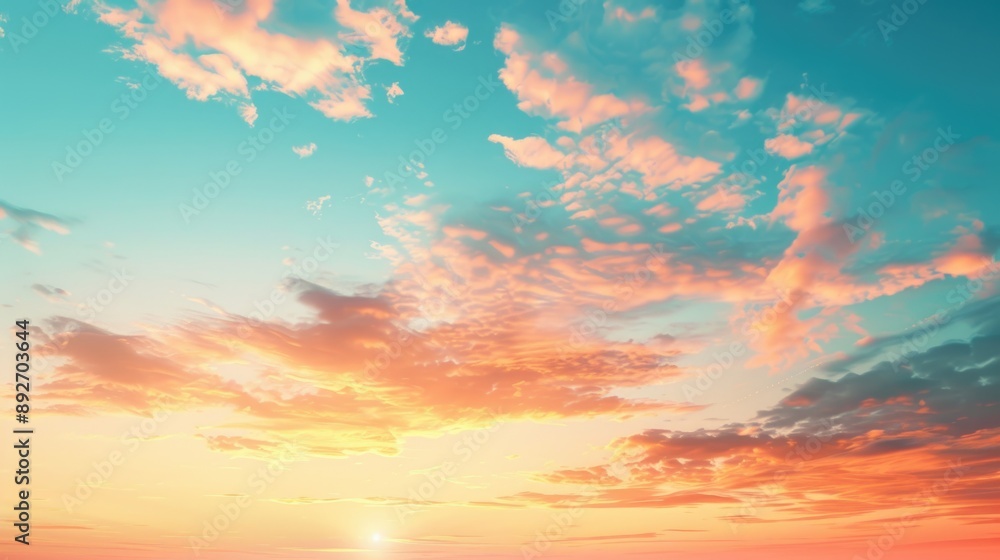 Vibrant Sunset Skies: Majestic Clouds and Warm Hues Vibrant Sunset Skies: Majestic Clouds and Warm Hues