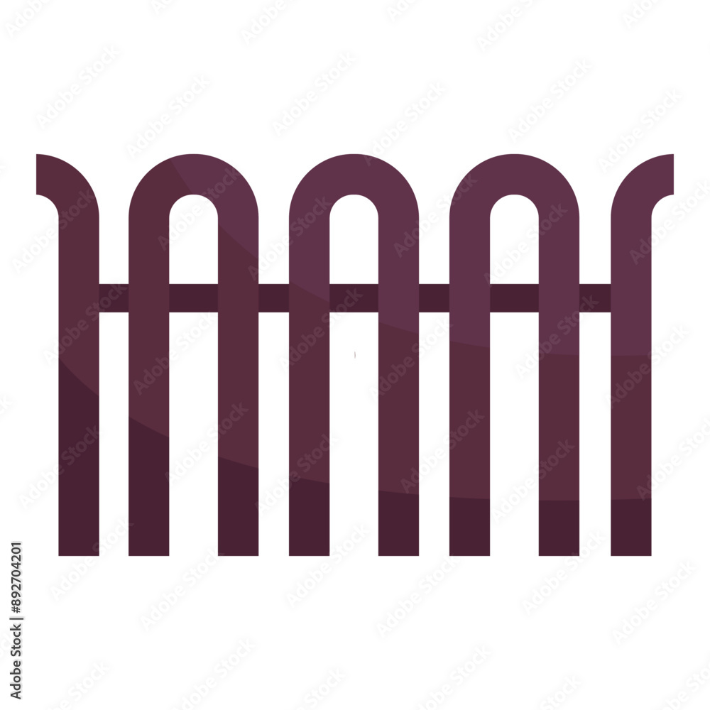 Illustration of a cartoon wooden fence element Illustration of a cartoon wooden fence element