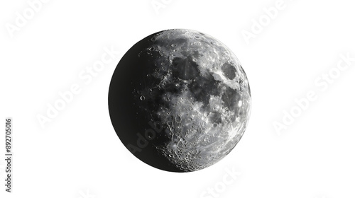 A crescent moon shining at night, completing its lunar cycle of 30 days. The moon is Earth's natural satellite.