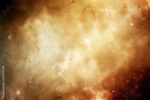 Golden abstract grunge background with bright highlights and rough texture. Suitable for artistic and creative projects. © kanoktuch