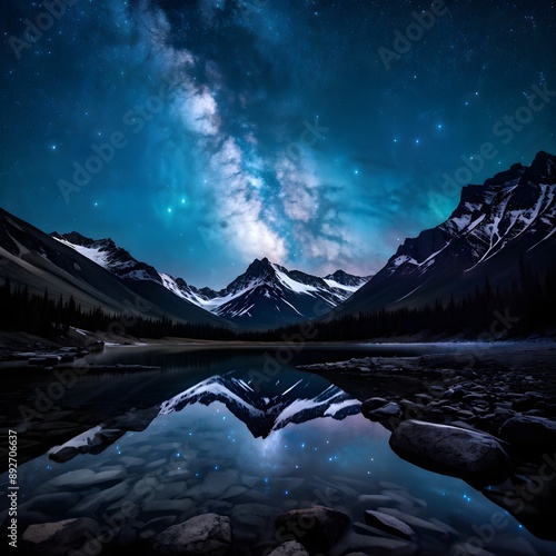landscape with mountains and snow