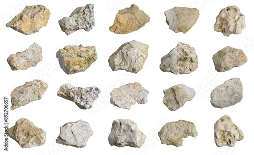 Valokuva limestone on white isolated background