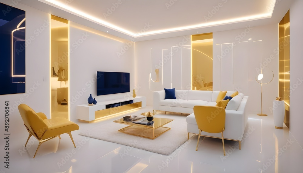 Fototapeta premium Photo interior modern design room 3d illustration