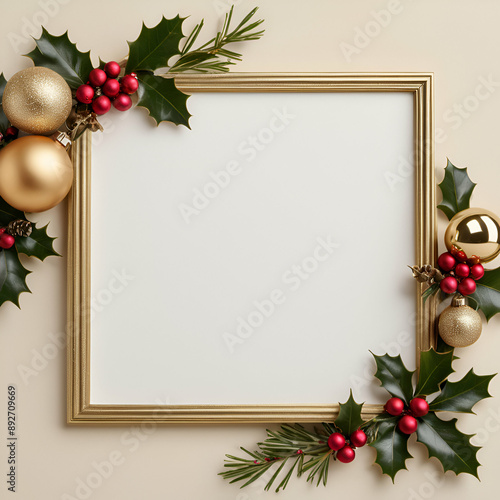 A Christmas golden frame photo