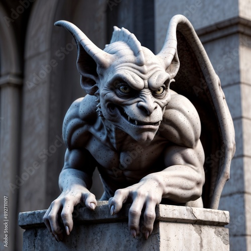 Statue of gargoyle. photo