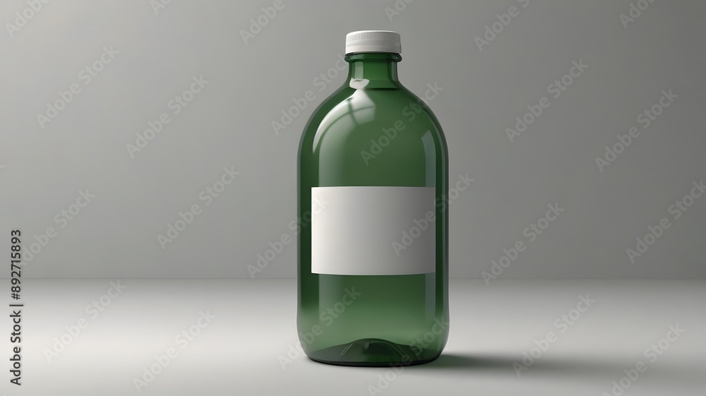 Blank green medicine bottle, mockup. Blank green medicine bottle, mockup.