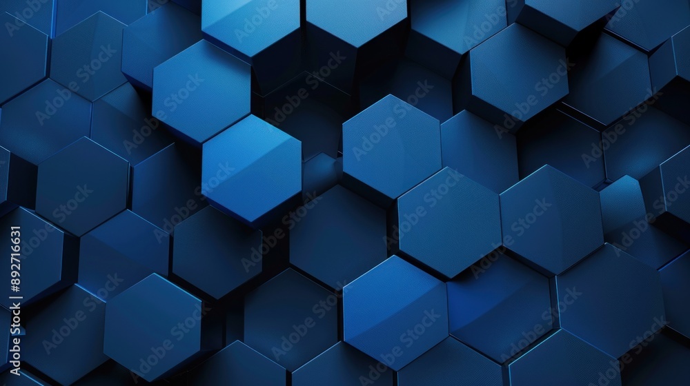 Abstract hexagon pattern on dark blue background Abstract hexagon pattern on dark blue background