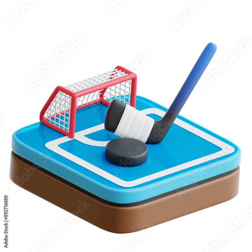 Canvas Print Ice Hockey 3d Illustration