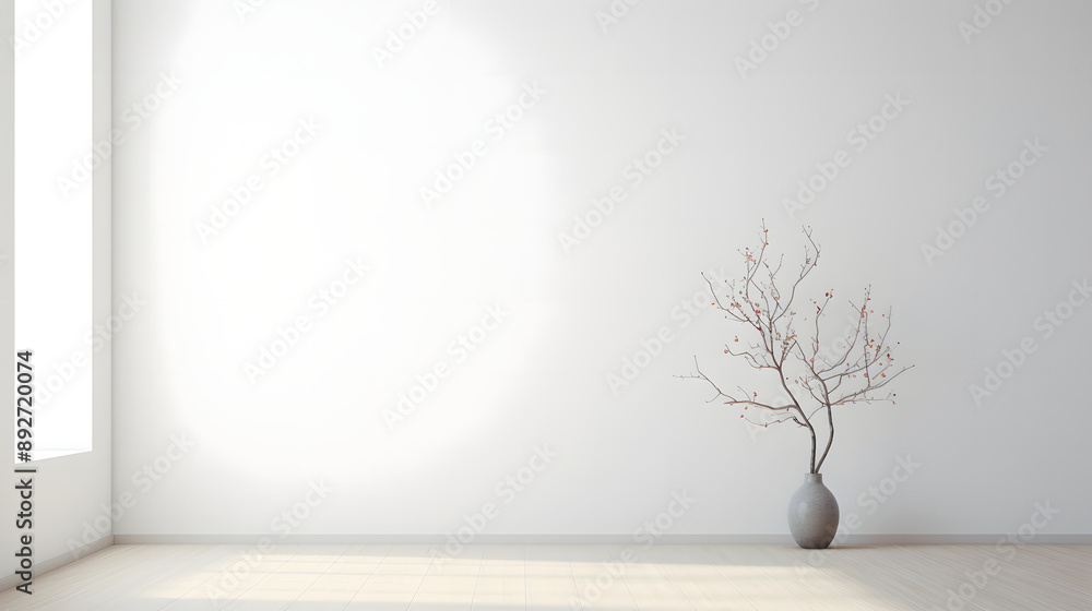 Obraz premium Minimalist White Room with Plant