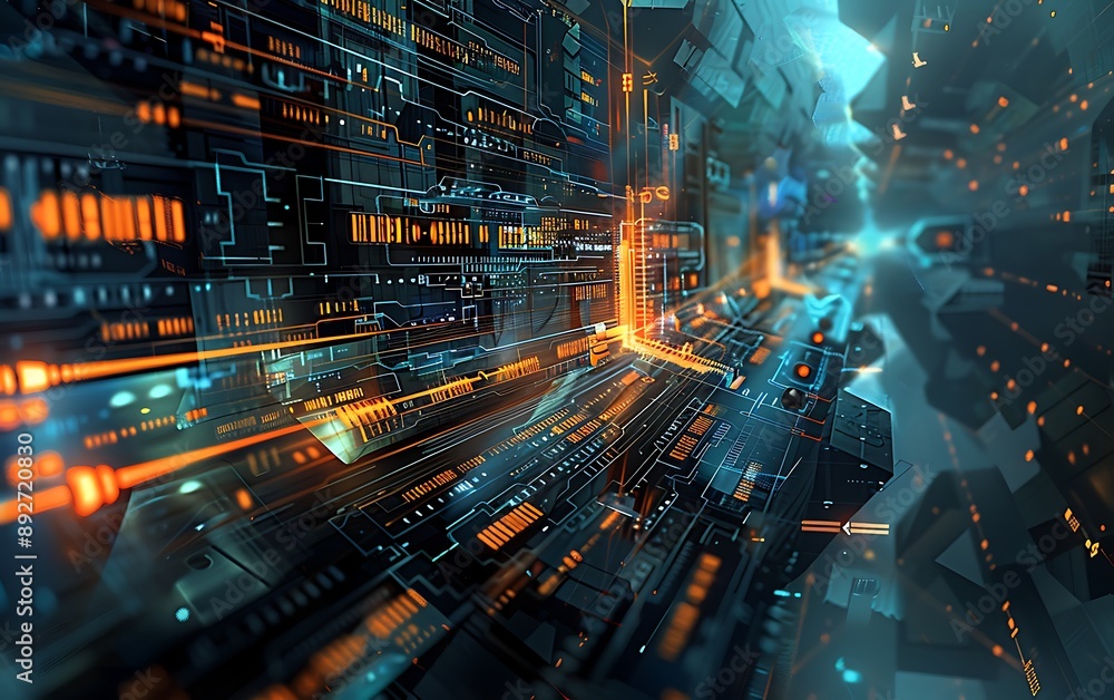 Elegant Abstract Technology Background Showcasing the Beauty and Intricacy of Technology through Digital Art Elegant Abstract Technology Background Showcasing the Beauty and Intricacy of Technology through Digital Art