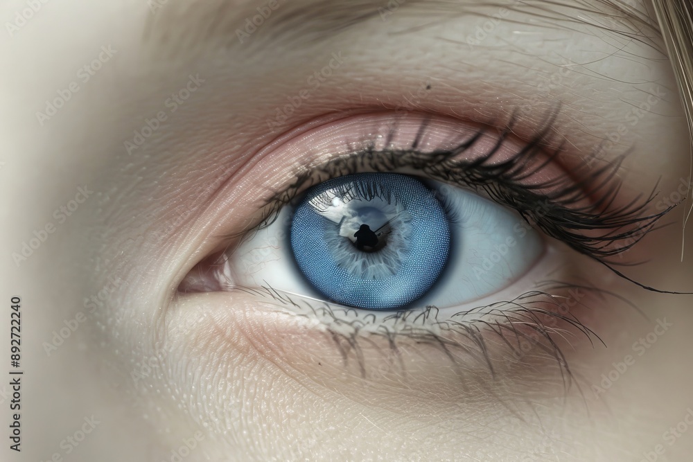 Obraz premium Captivating portrait of individual with one of a kind and rare eye color, uniquely distinct