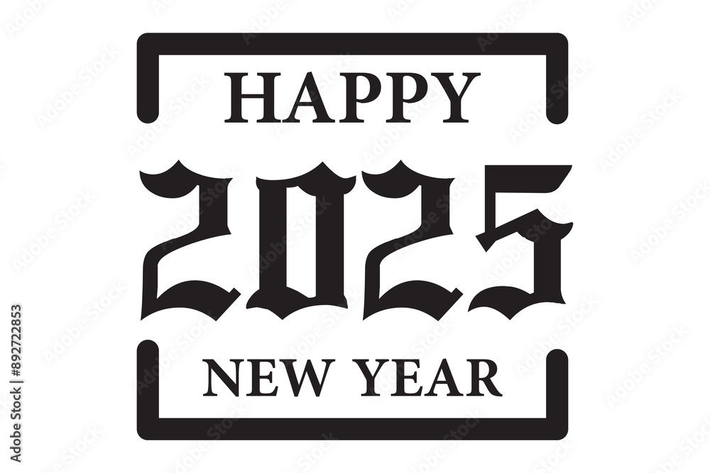 Happy New Year 2025 text design. Business diary cover for 2025 with wishes. Brochure, Pamphlet, card, banner design template. Vector illustration. Isolated on white background. Happy New Year 2025 text design. Business diary cover for 2025 with wishes. Brochure, Pamphlet, card, banner design template. Vector illustration. Isolated on white background.