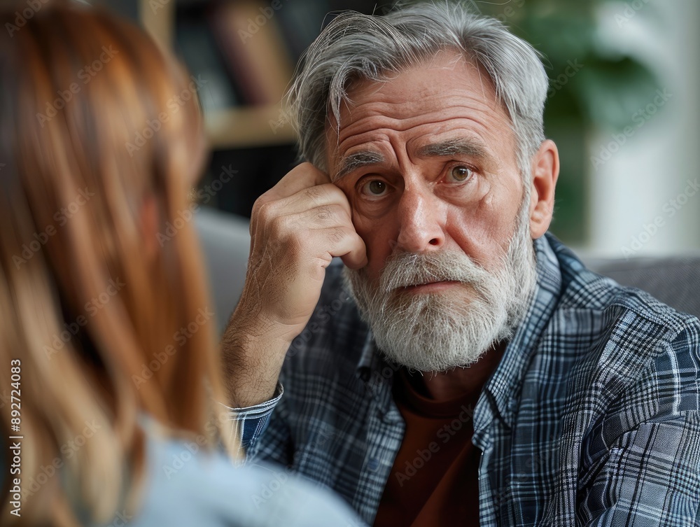 Pensioner receiving assistance for memory issues, highlighting indications of dementia Pensioner receiving assistance for memory issues, highlighting indications of dementia