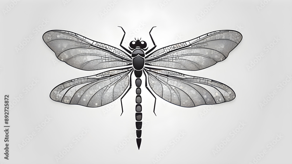 Delicate dragonfly logo design on white background. Generative AI Delicate dragonfly logo design on white background. Generative AI