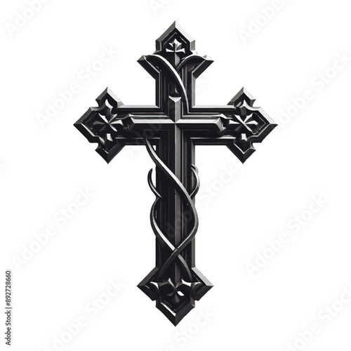 Cross vector isolated on white background 