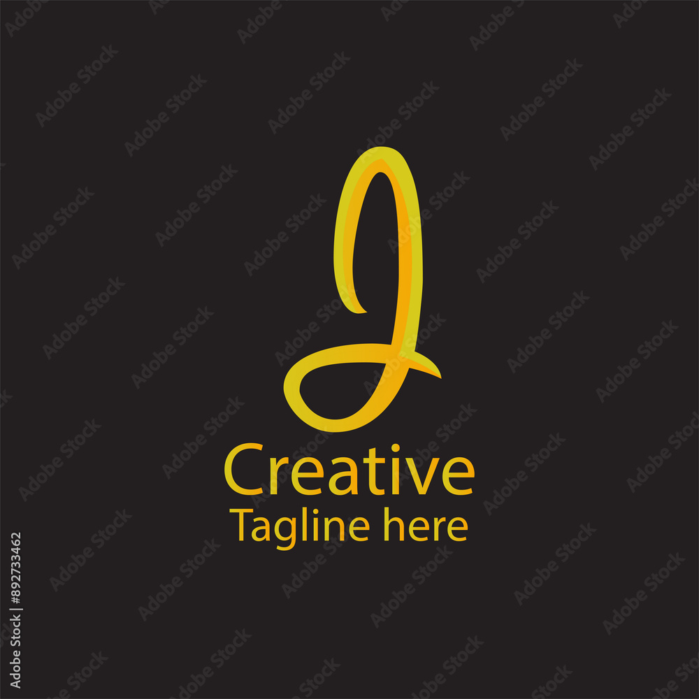 Abstract J Logo in Golden Colour Abstract J Logo in Golden Colour