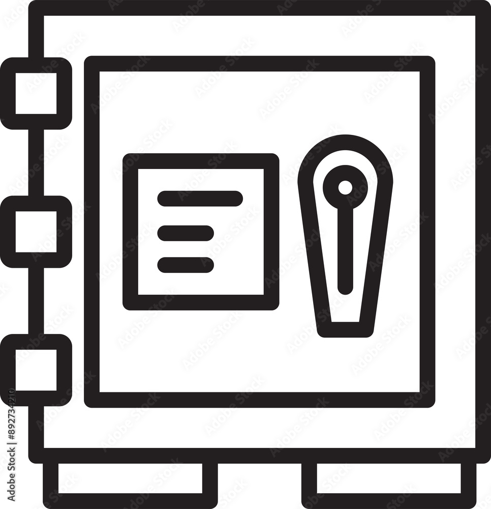 Fototapeta premium Money Safe Line Icon