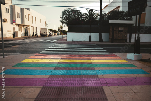 Crosswalk with the LGTB flag