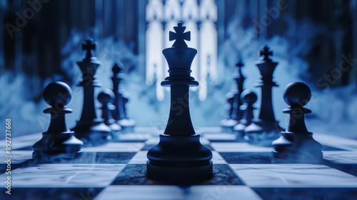 Wallpaper Mural A chess banner set in an ultramodern, supernatural scene, with copy space for your branding Torontodigital.ca