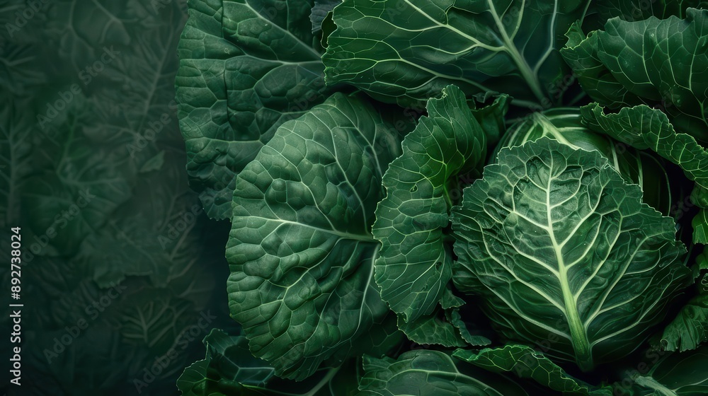 Fototapeta premium A collard greens banner featuring an ultramodern, supernatural scene, with copy space for your promotional text