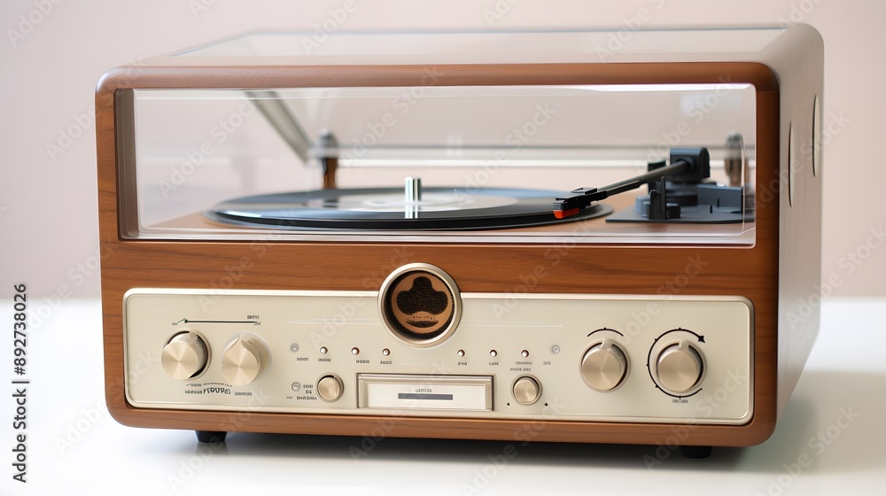 Fototapeta premium Vintage turntable with a modern design