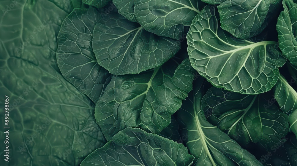 A collard greens banner featuring an ultramodern, supernatural scene, with copy space for your promotional text A collard greens banner featuring an ultramodern, supernatural scene, with copy space for your promotional text